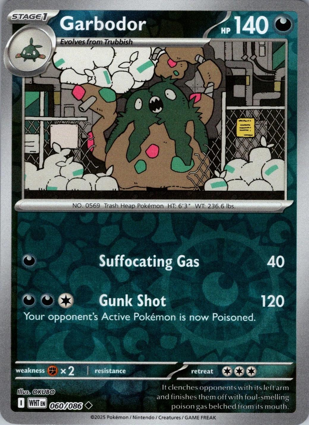 White Flare Garbodor [Reverse] Pokémon card